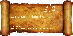 Landherr Henrik névjegykártya